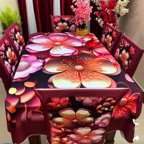 China Premium 3D Print Table Cloth Set