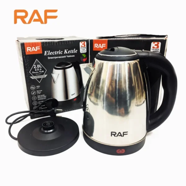 RAF Automatic Electric Kettle 2Liter 7816 – Stainless Steel & Cordless – 1500W - Image 2